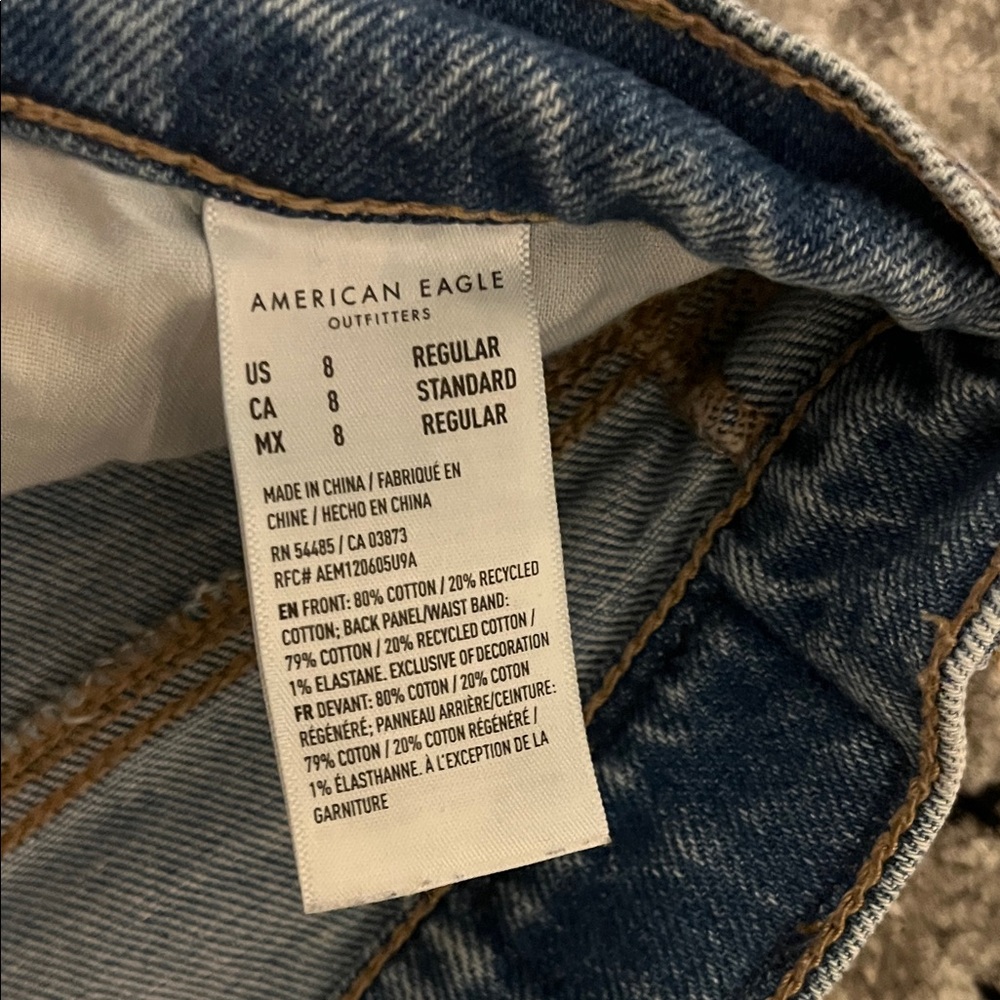 American Eagle Outfitters Women's High Rise Baggy Straight Jeans - Picture 5 of 5